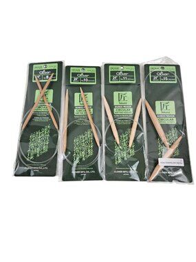 Clover Takumi Bamboo Circular Knitting Needles Set Of 4 Sizes 8 10 11 15 24in